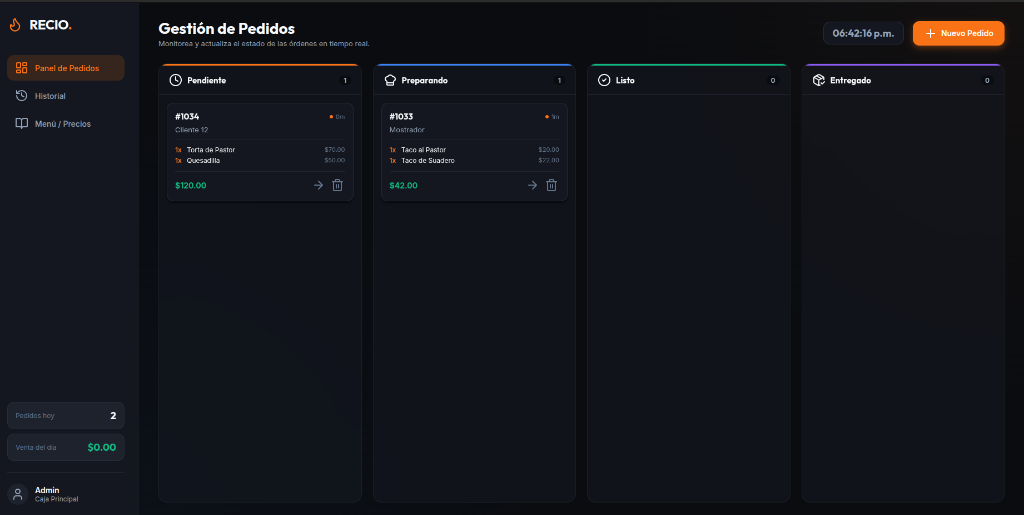 Recio CRM - Tablero Kanban